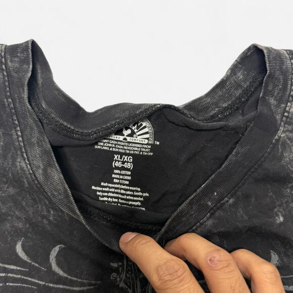 Vintage-Style Johnny Cash Sun Records Cut-Off Tank Black XL - Picture 3 of 4